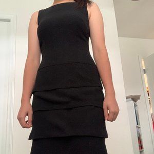 Black Dress with ruffle detail, women's